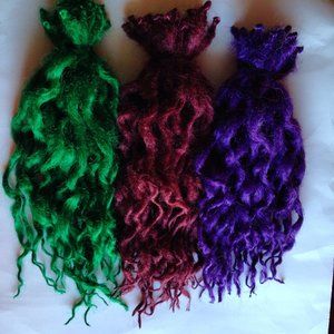 Purple Green Red Dreads Dreadlocks Hair Extensions